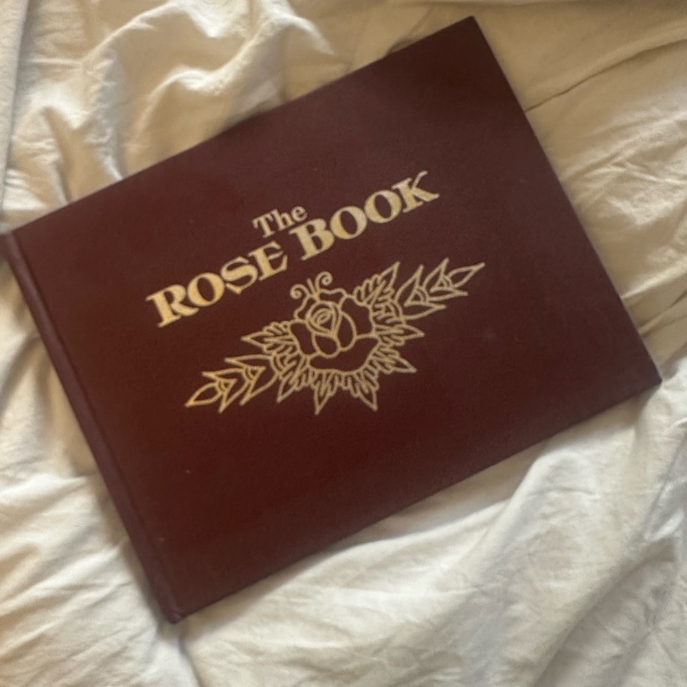 Burgundy Rose Book tattoo designs with Gold Design